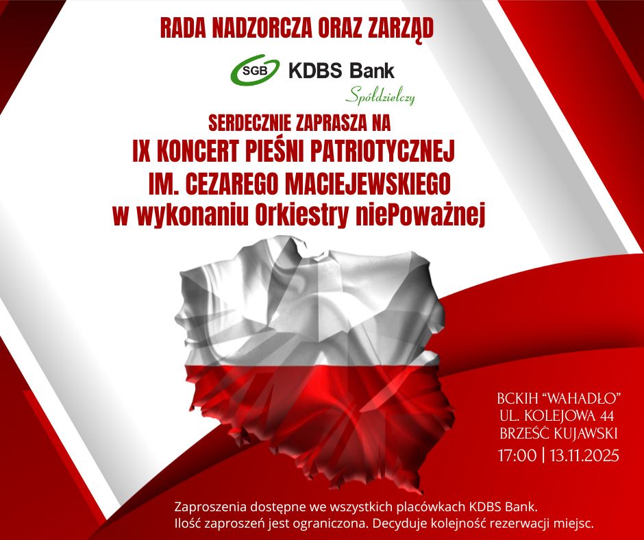Zapraszamy na Koncert Pieśni Patriotycznych „Ojczyzno moja biało-czerwona” im. Cezarego Maciejewskiego