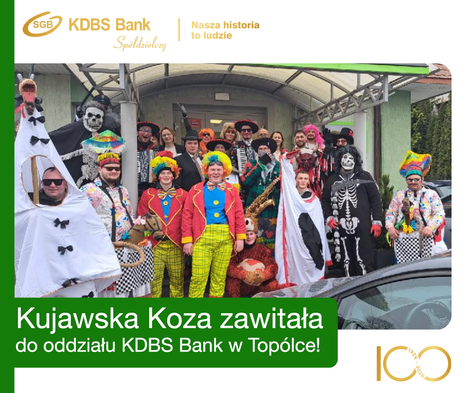 Kujawska Koza zawitała do Oddziału KDBS Bank w Topólce