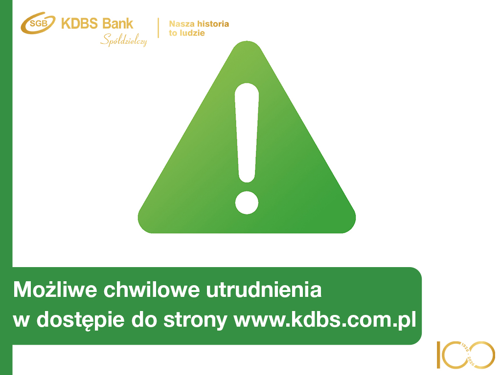 Możliwe chwilowe utrudnienia w dostępie do strony www.kdbs.com.pl – 27.02.2026 r.